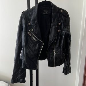 Zara leather jacket TRF